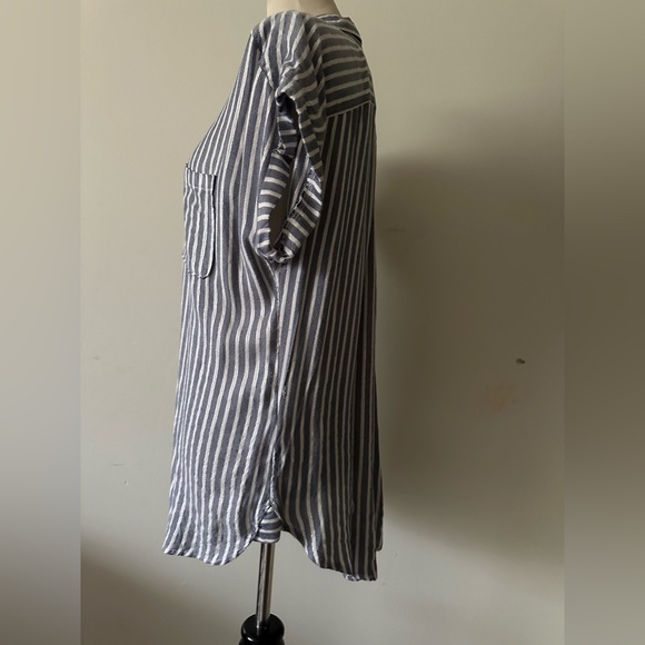 Sonoma Metallic Stripe Short Sleeve Dolman Top gray /White Women’s medium - Picture 7 of 11